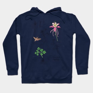 Columbine Botanical -blue Hoodie